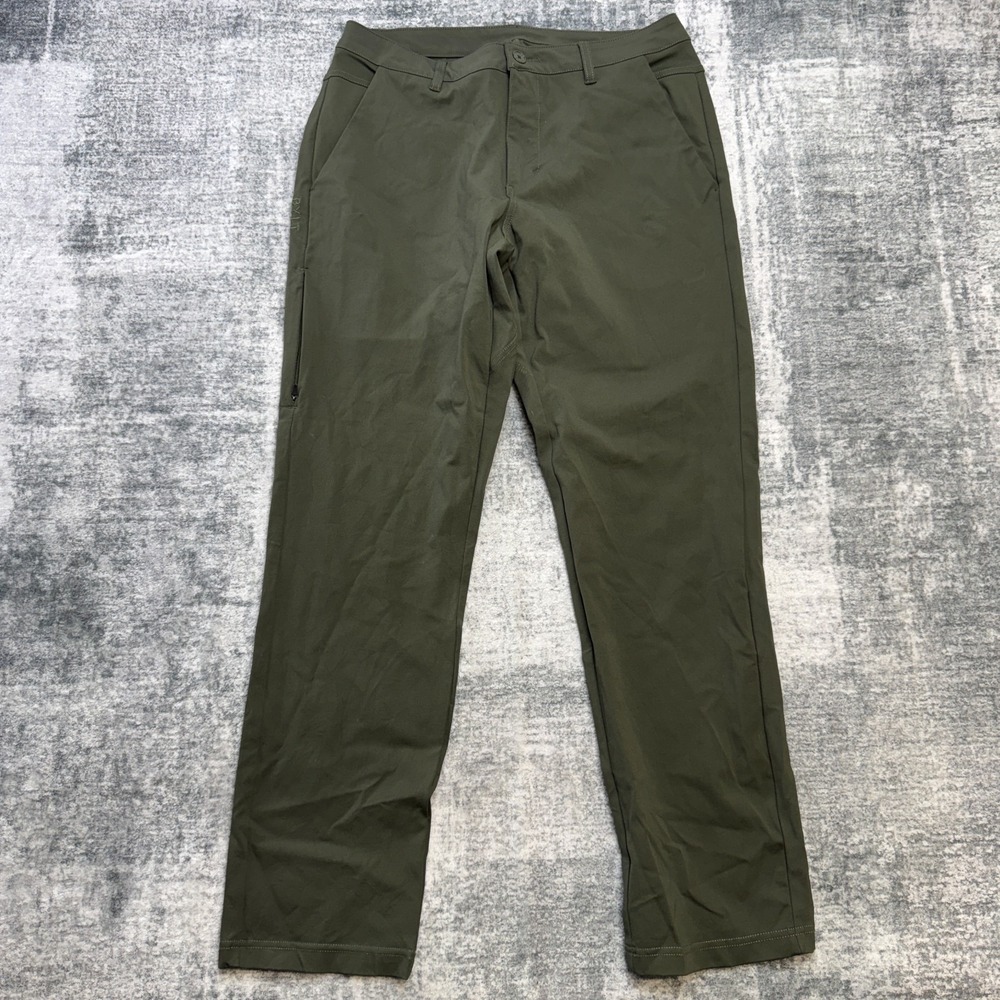 BYLT Every Day Pants 2.0 Mens 34 (32x30) Green Taper Chino Commuter Tech Stretch